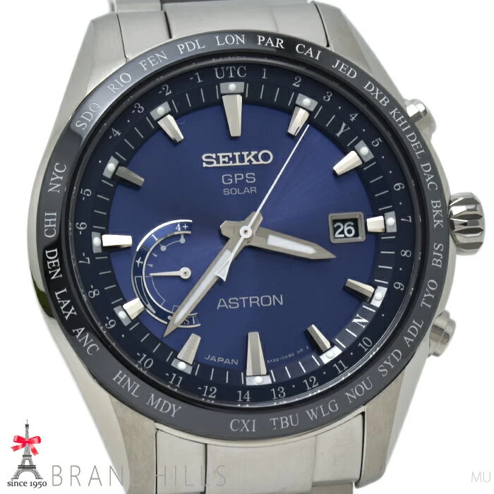 Seiko Astron GPS Satellite Radio Solar 8X Series Titanium SBXB109 8X22-0AG0 SEIKO Good Condition 