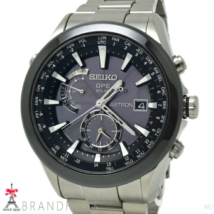Seiko Astron Solar GPS Satellite Radio Wave Titanium Black Dial SBXA003 7X52-0AA0 SEIKO Good Condition 