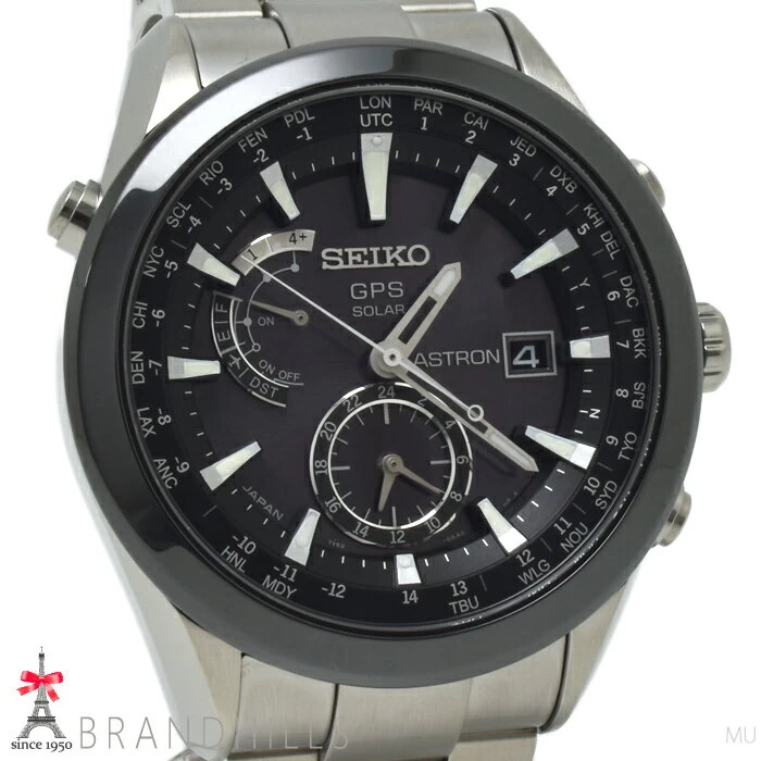 Seiko Astron Solar GPS Satellite Radio Wave Titanium Black Dial SBXA003 7X52-0AA0 SEIKO Good Condition 