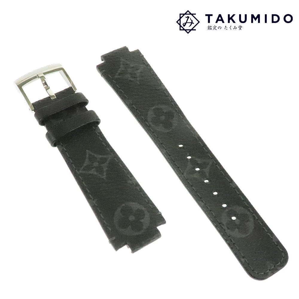 Louis Vuitton Replacement Belt Tambour Monogram Eclipse Canvas Strap L Unused R15441 LOUIS VUITTON | Brand Louis Vuitton Fashion Black Leather Beauty Gift
