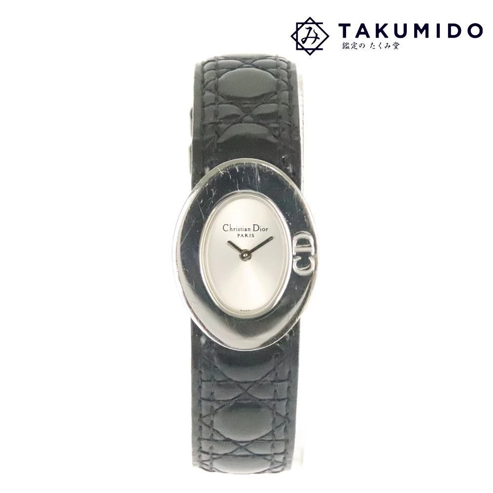 Christian Dior Lady Dior D90-100 Quartz Silver Dial Navy Leather Christian Dior | Watch Stainless Steel Battery Powered QZ Fashion Brand Accessory Rank AB