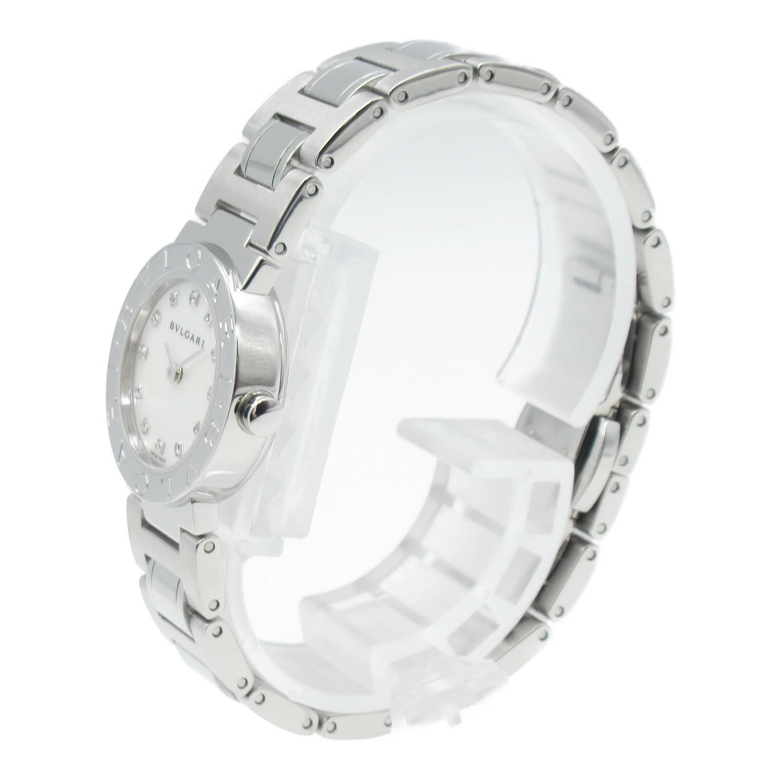 Bulgari BVLGARI Bvlgari Bvlgari 10P Diamond Watch Stainless Steel Diamond Ladies White Shell BB23WSS 