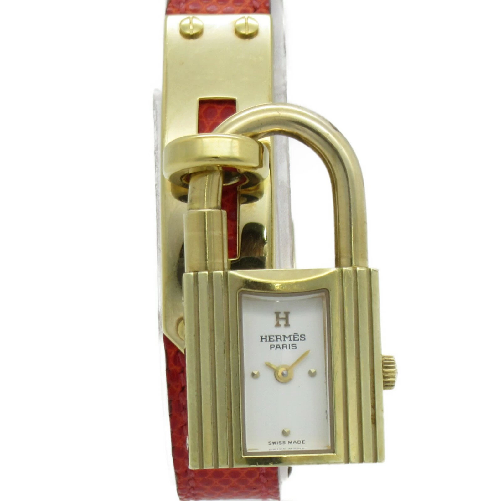 Hermes HERMES Kelly Watch GP (Gold Plated) Leather Belt Ladies White KE1.210 from 3/9 | Brand Brand Watch Brand