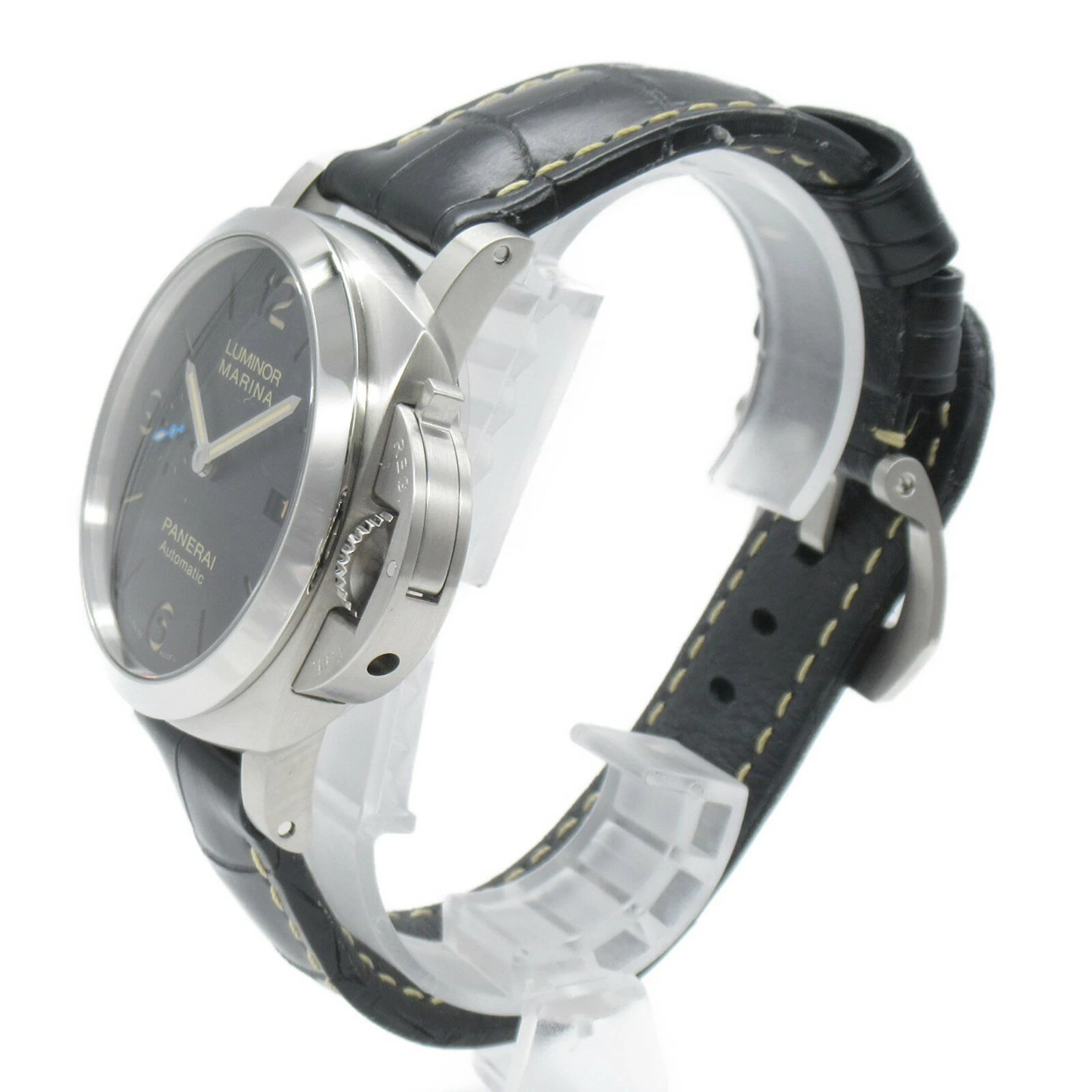  Panerai Panerai Luminor Marina 1950 3 Days Watch Stainless Steel Leather Strap Black Series PAM01312 