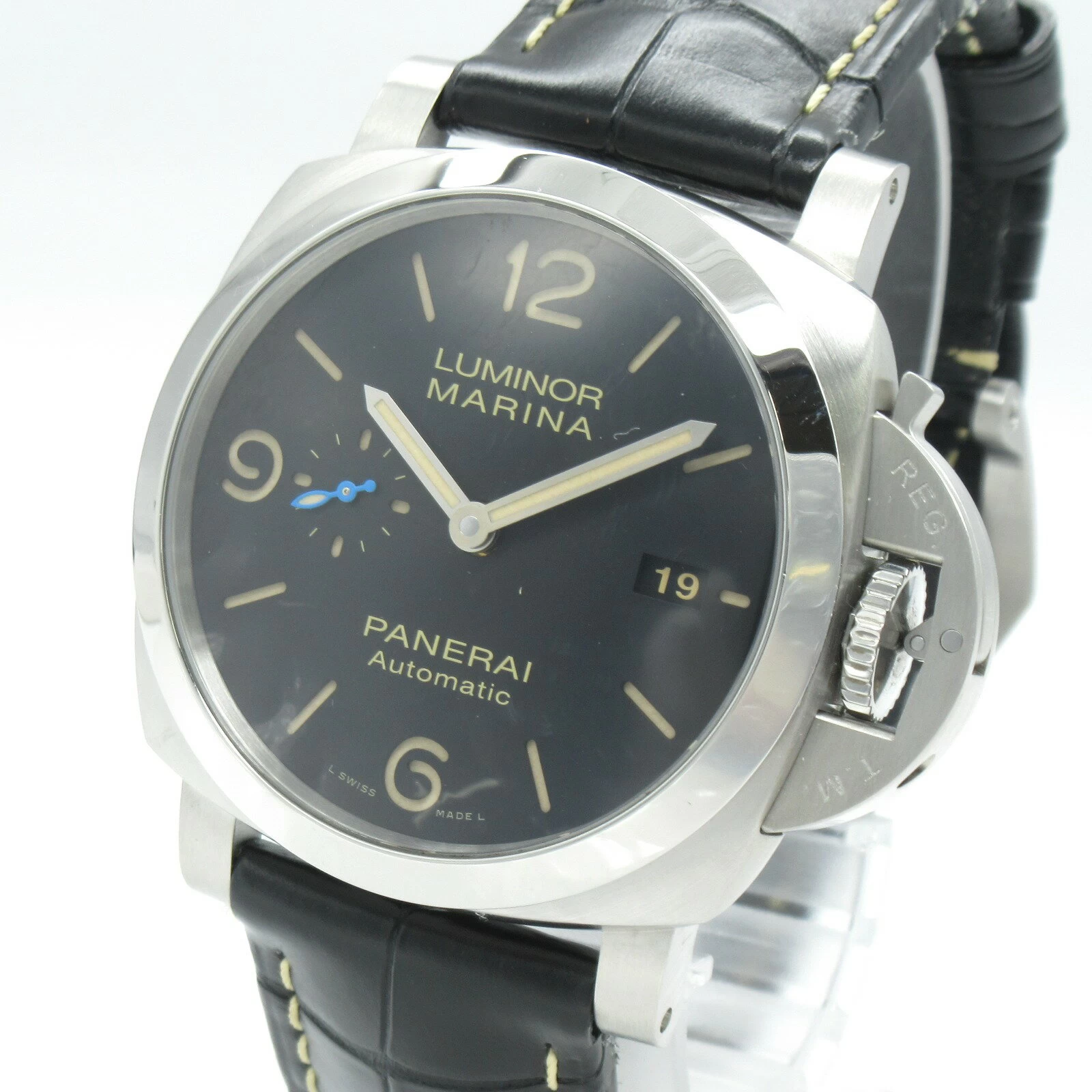  Panerai Panerai Luminor Marina 1950 3 Days Watch Stainless Steel Leather Strap Black Series PAM01312 