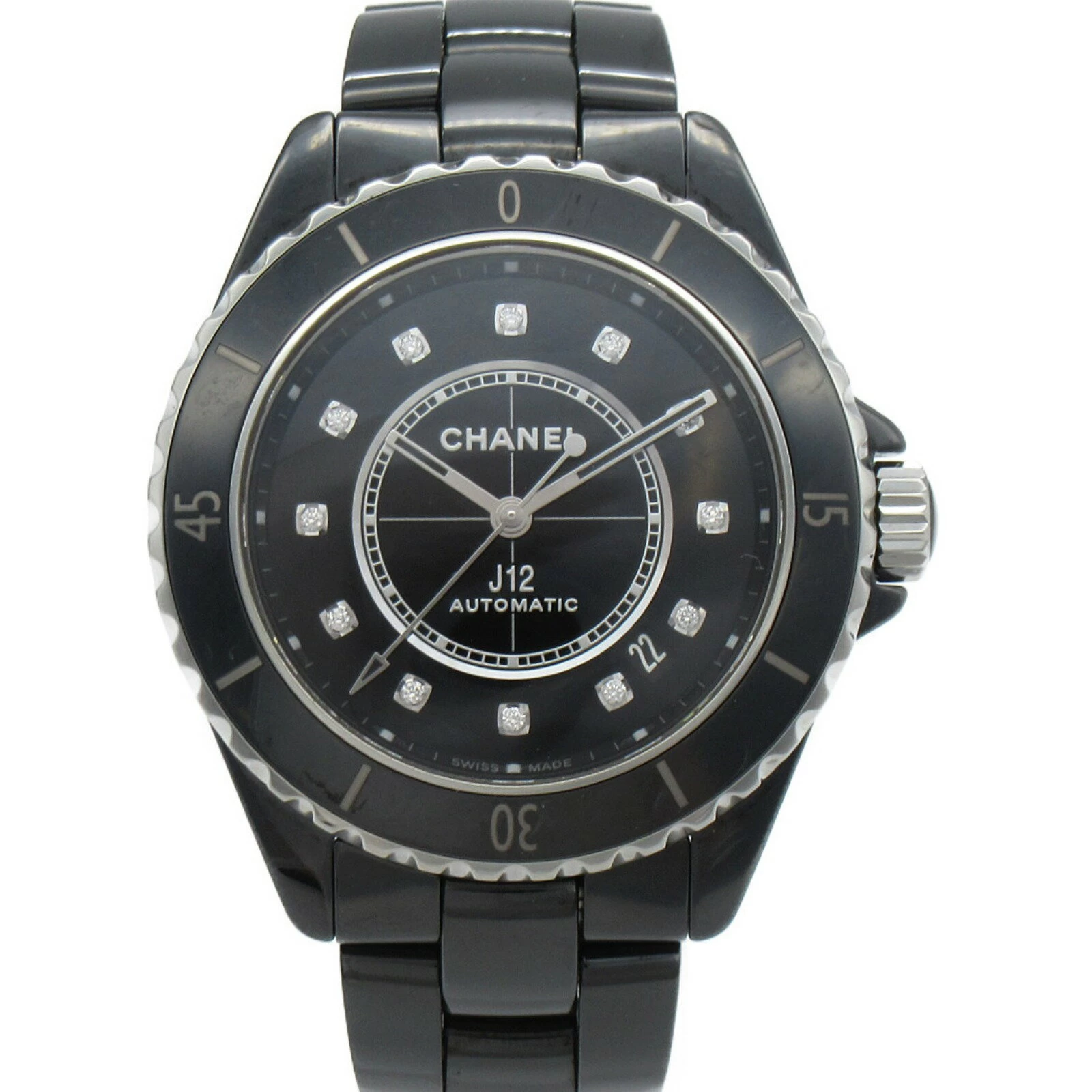  Chanel CHANEL J12 12P Diamond Watch Ceramic Diamond Black Series H5702 