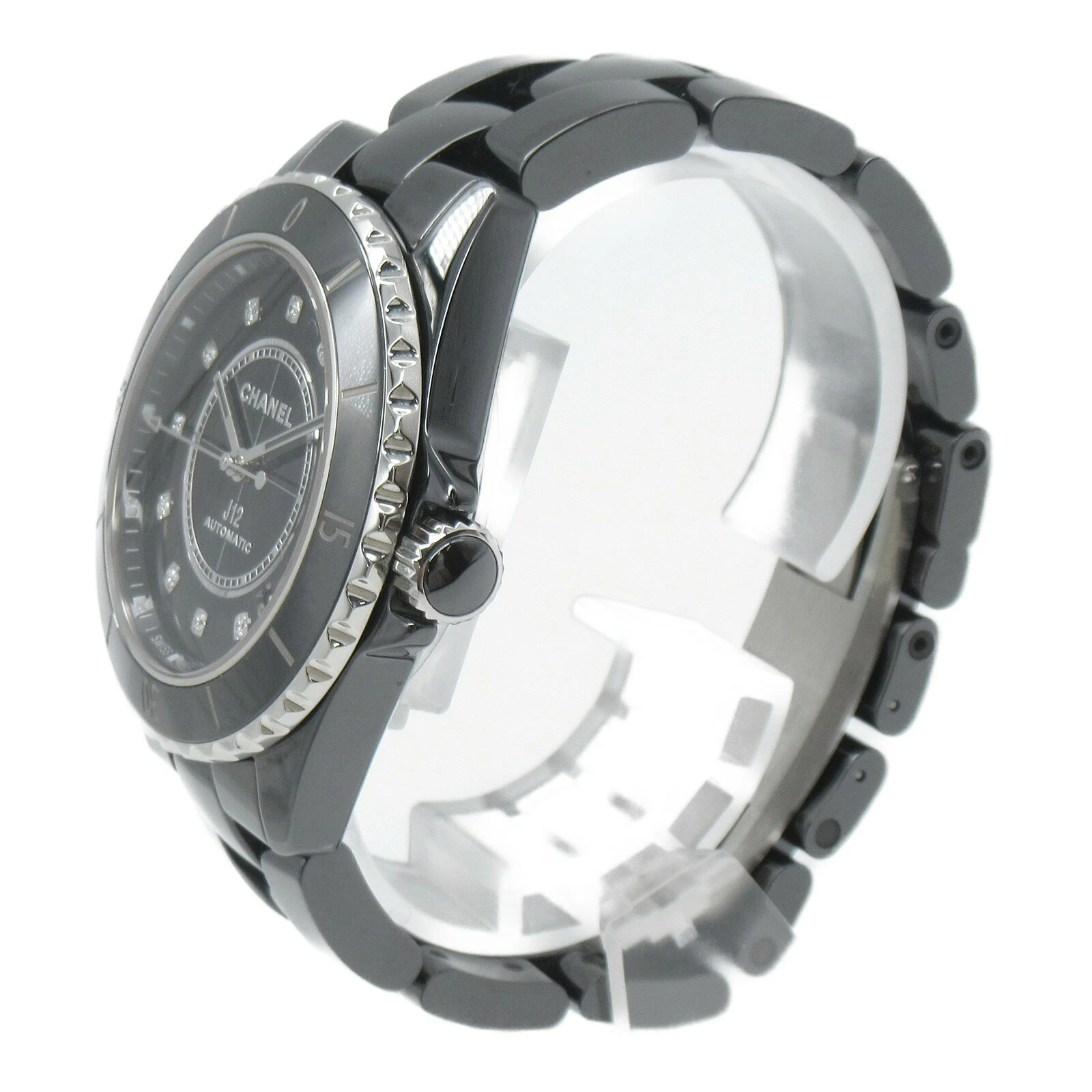  Chanel CHANEL J12 12P Diamond Watch Ceramic Diamond Black Series H5702 