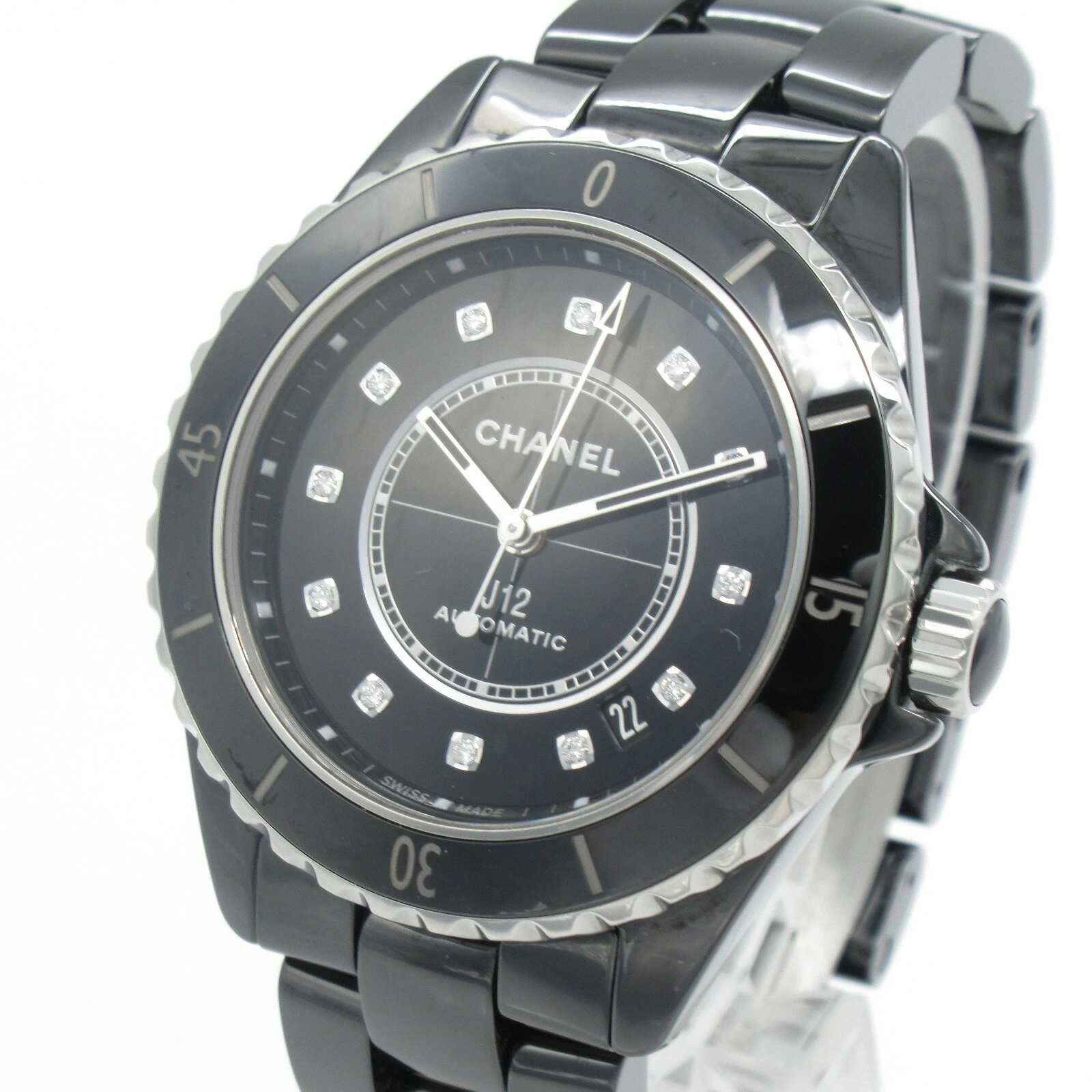  Chanel CHANEL J12 12P Diamond Watch Ceramic Diamond Black Series H5702 
