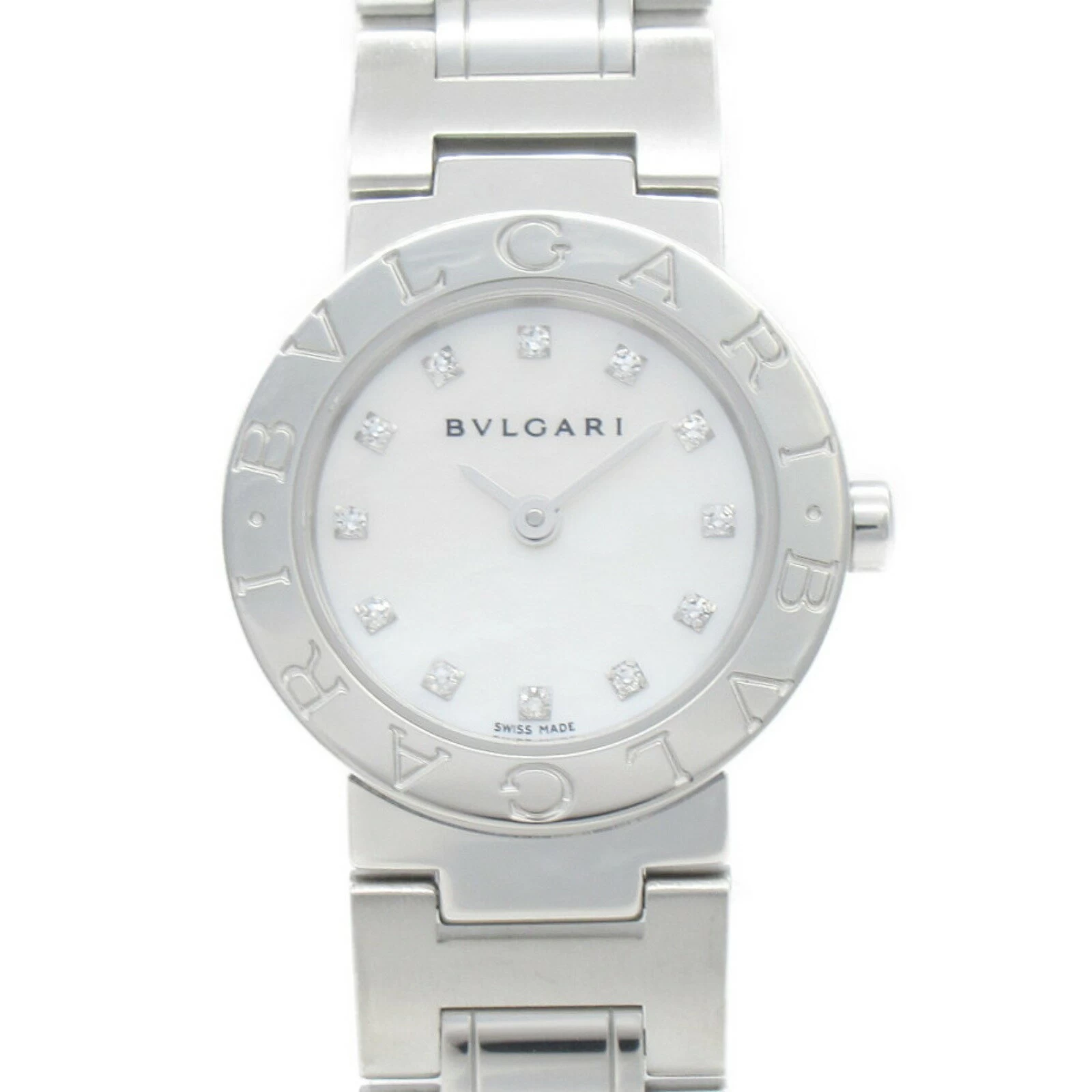  Bulgari BVLGARI Bvlgari Bvlgari 10P Diamond Watch Stainless Steel Diamond Ladies White Shell BB23WSS 