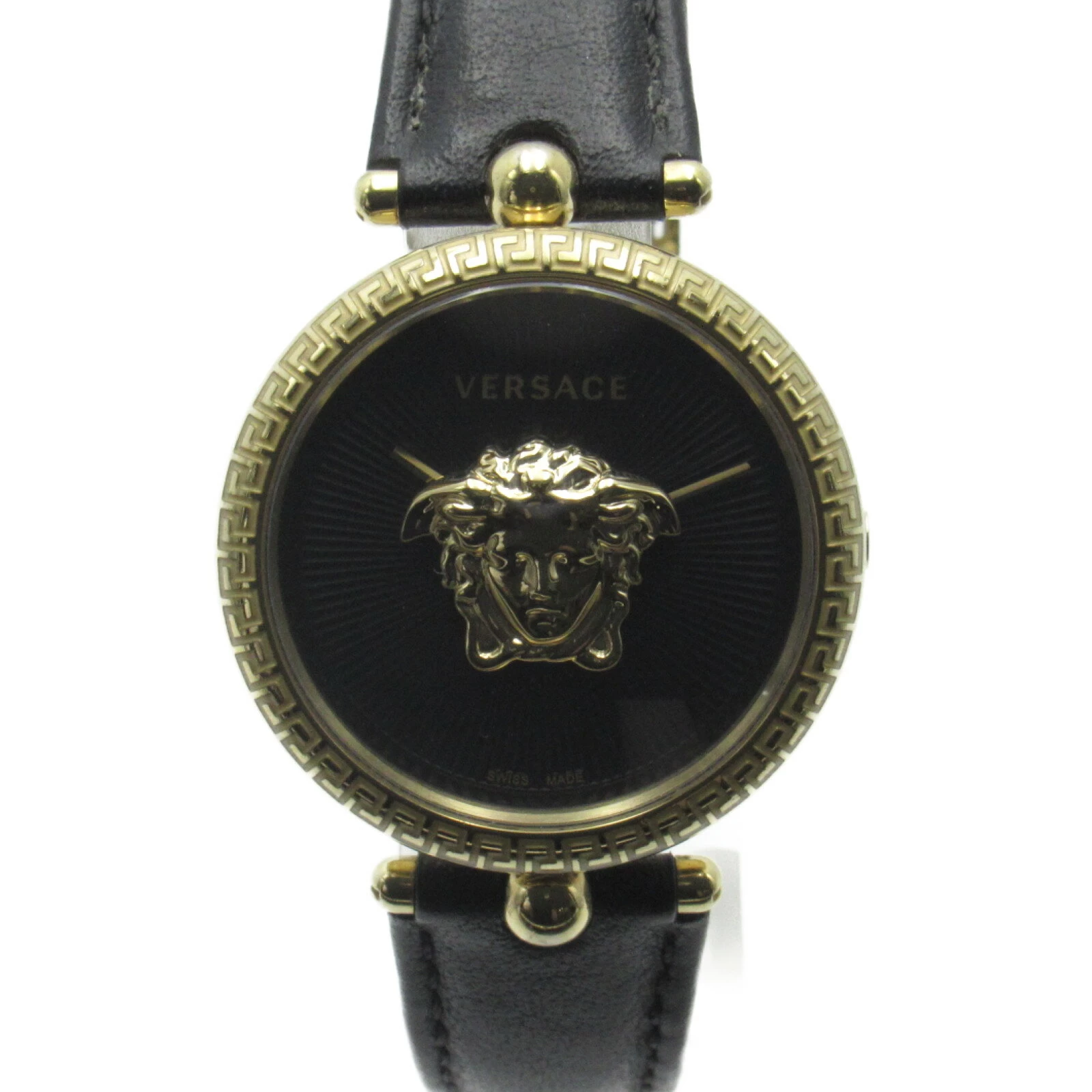 Versace VERSACE Palazzo Empire Watch GP (Gold Plated) Leather Belt Ladies Black Series VECQ00118 