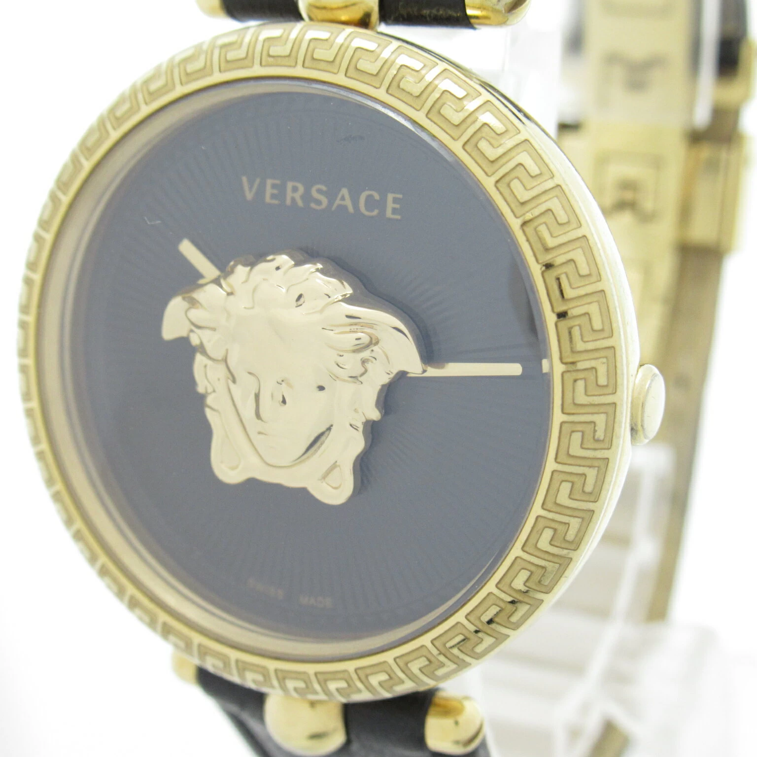 Versace VERSACE Palazzo Empire Watch GP (Gold Plated) Leather Belt Ladies Black Series VECQ00118 