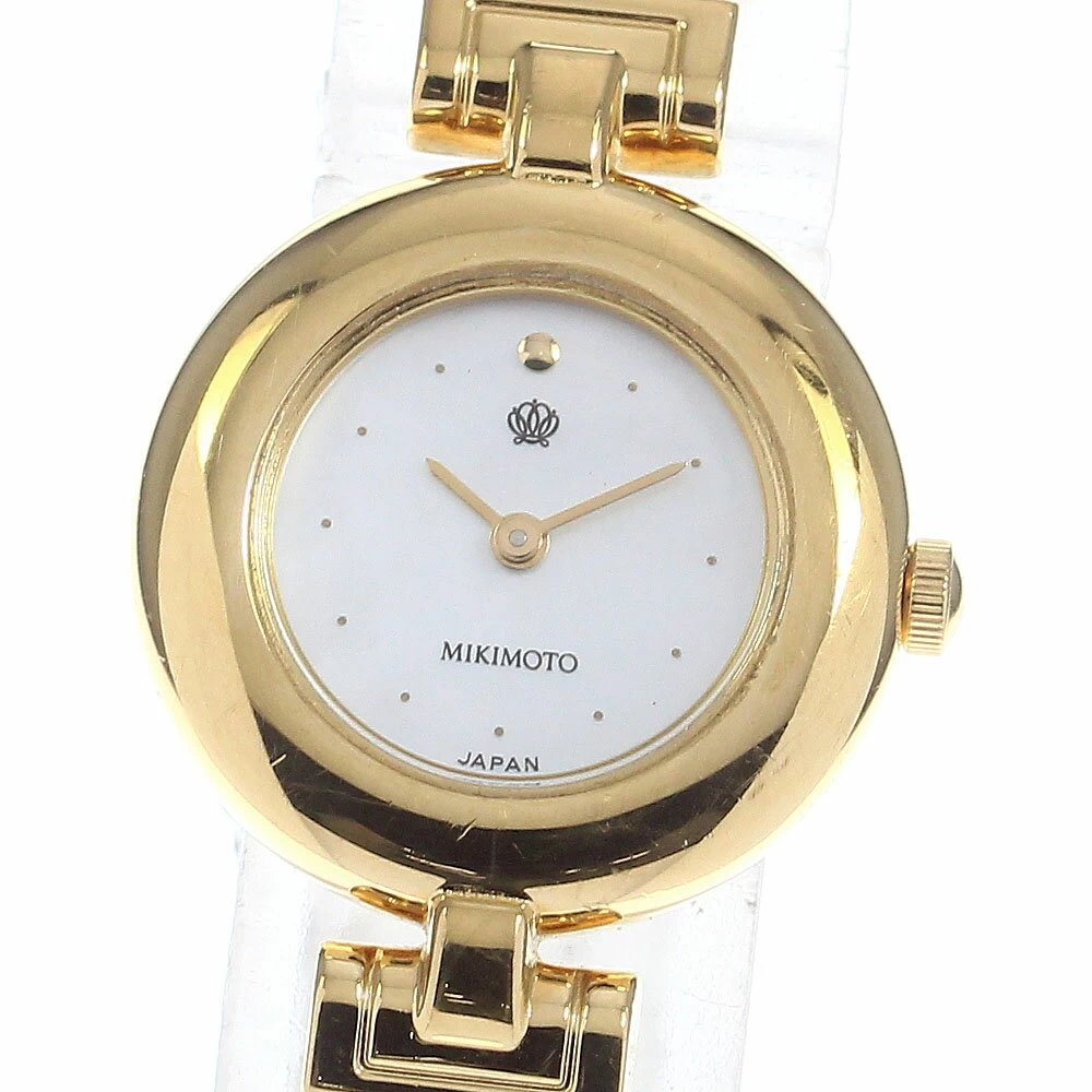 MIKIMOTO Double Pearl Watch 4N20-0941 Quartz Ladies _733731 [ev10]