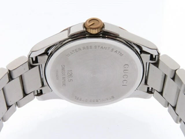 GUCCI Gucci G Timeless 126.5 PGP/ SS Ladies Quartz White Shell Dial [430] 2148103486340 