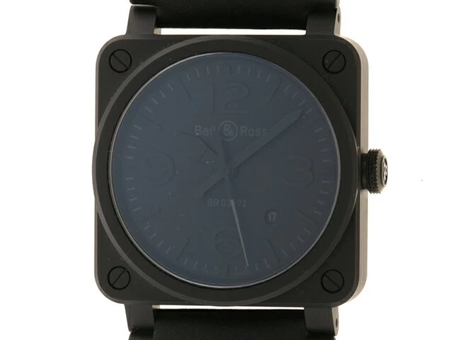 Bell & Ross Bell & Ross Watch Black Phantom BR03-92-CBL Ceramic Leather Strap Self-Winding 2141000331393 [437] 