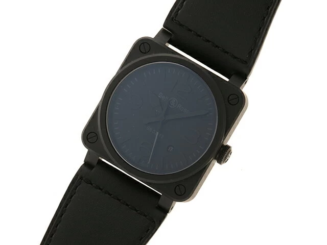 Bell & Ross Bell & Ross Watch Black Phantom BR03-92-CBL Ceramic Leather Strap Self-Winding 2141000331393 [437] 