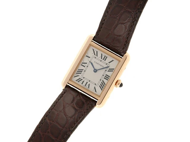 [2015/9 Domestic Genuine Product] Cartier Cartier Tank Solo SM W5200024 Quartz Silver Dial PG/Leather Pink Gold/Alligator Strap (2147300357736) [200] T 