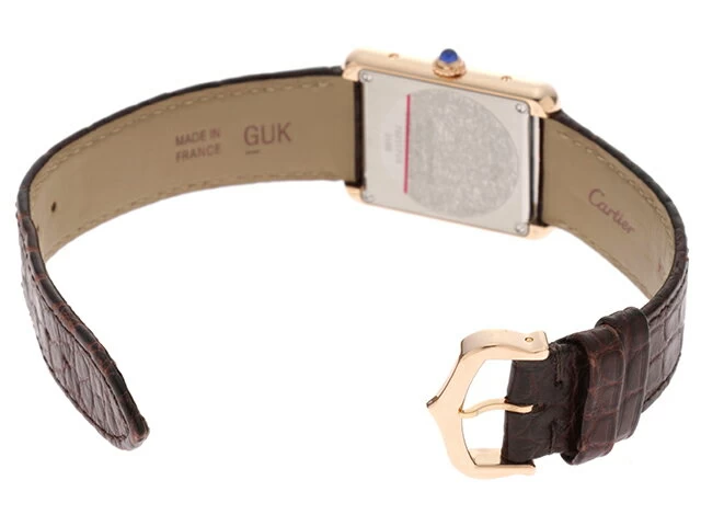 [2015/9 Domestic Genuine Product] Cartier Cartier Tank Solo SM W5200024 Quartz Silver Dial PG/Leather Pink Gold/Alligator Strap (2147300357736) [200] T 