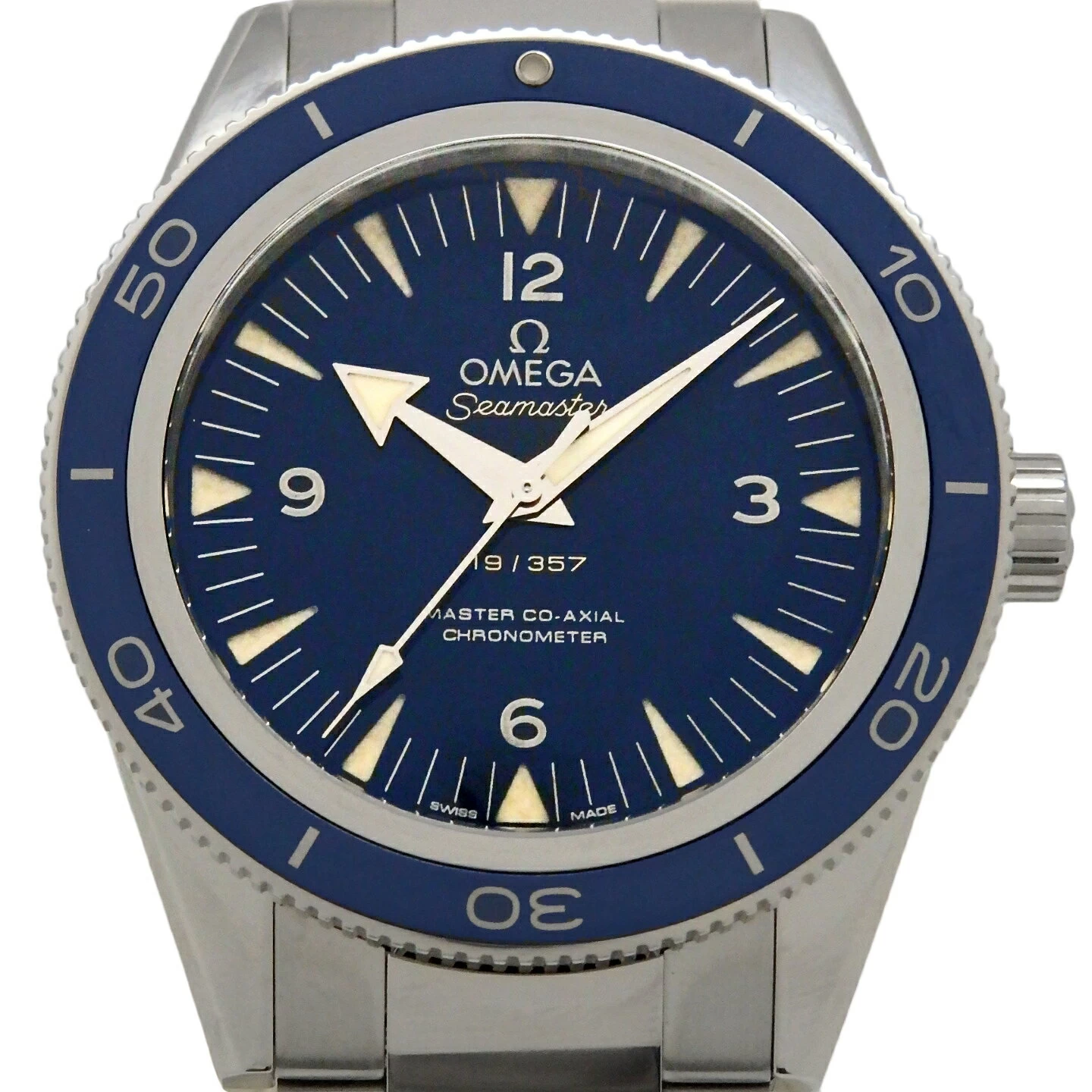 2022/11 Domestic Genuine Product Pt950 Omega Seamaster 300 Master Co-Axial 23390412103002 Worldwide Limited Edition Platinum Chronometer Automatic Enamel Blue Dial [DS KATOU]