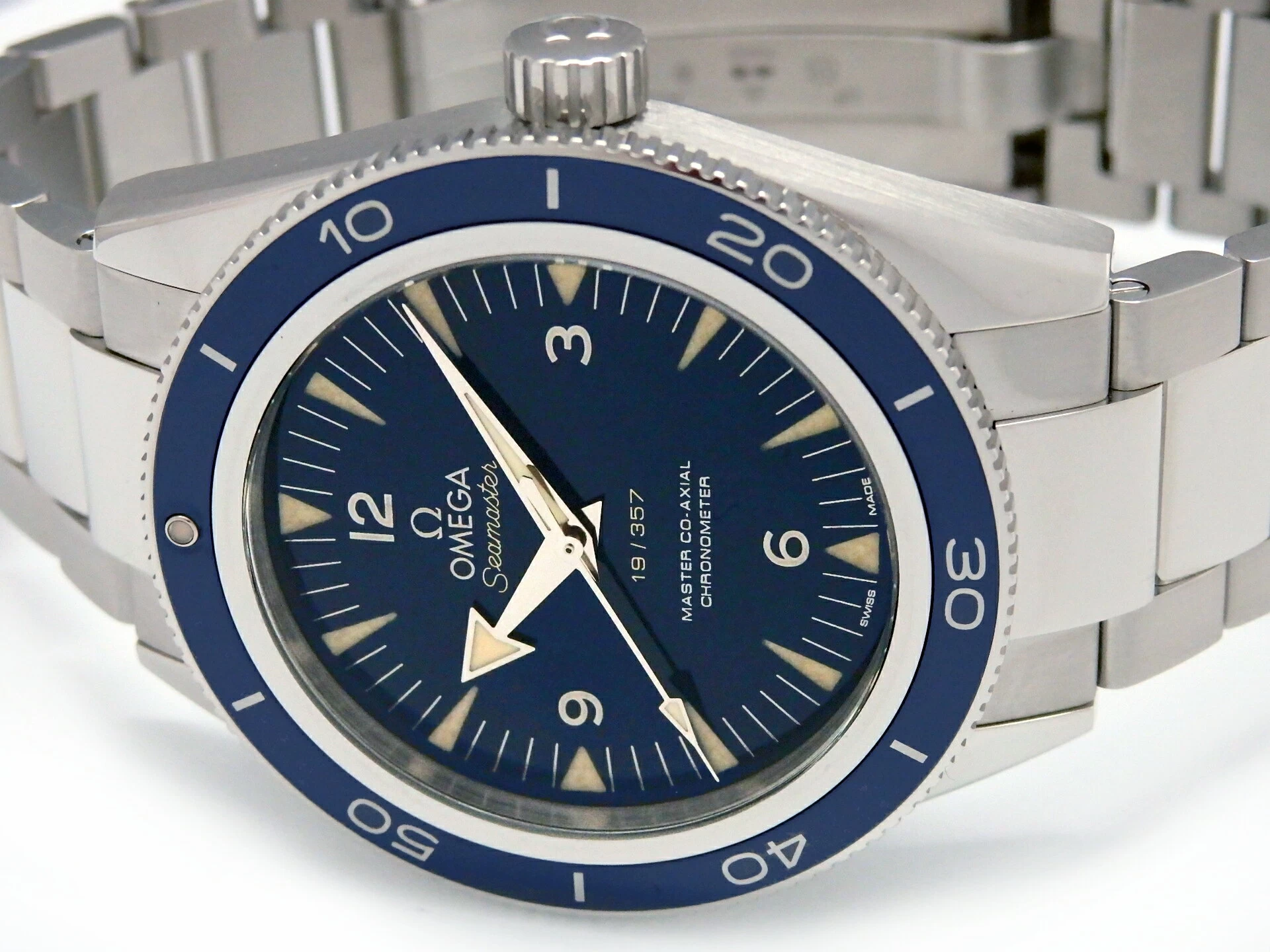 2022/11 Domestic Genuine Product Pt950 Omega Seamaster 300 Master Co-Axial 23390412103002 Worldwide Limited Edition Platinum Chronometer Automatic Enamel Blue Dial [DS KATOU]