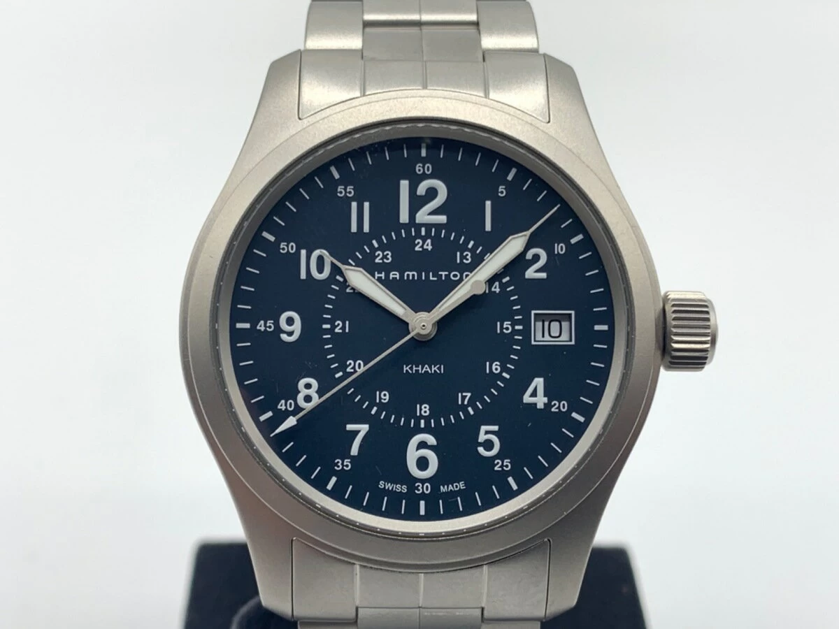  [Good Condition] Hamilton Khaki Field Blue H682010 Stainless Steel SS Breath 