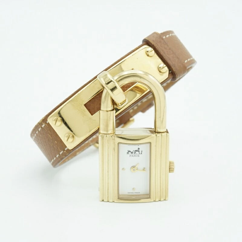 HERMES Hermes Kelly Watch White Dial Y0 Engraved 1995 Ladies Quartz Pawn Shop 