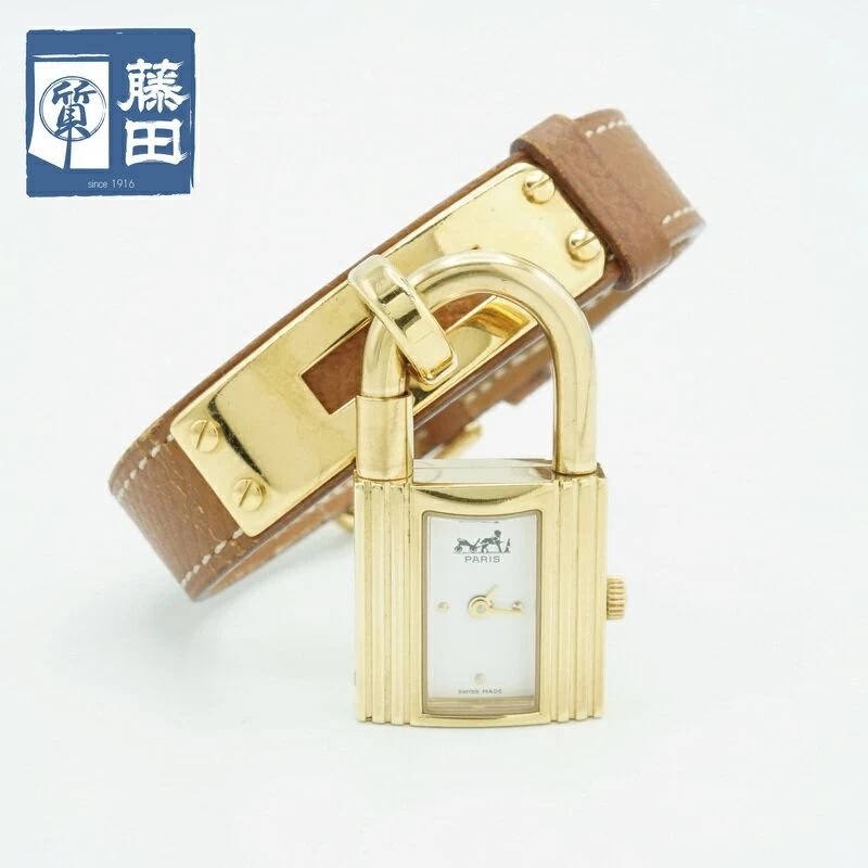 HERMES Hermes Kelly Watch White Dial Y0 Engraved 1995 Ladies Quartz Pawn Shop 