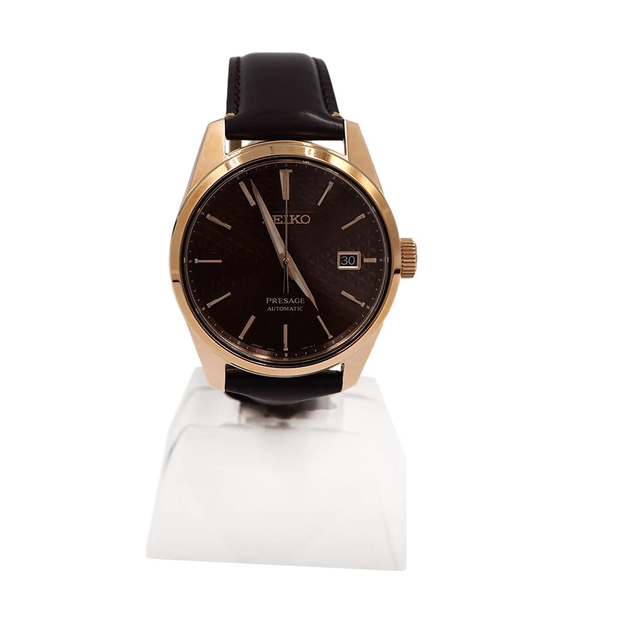 [SEIKO] Seiko SARX080 6R35-00V0 Presage Presage Seiko Global Brand Core Shop Exclusive Model Sharp Stylus Series Hemp Leaf Pattern Brown Dial Sutake Stainless Steel/Leather Strap Automatic 