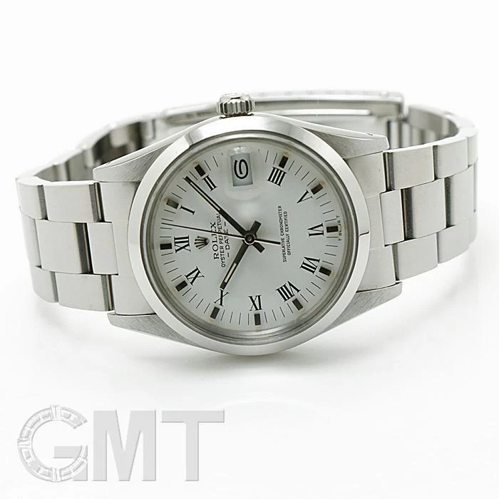 ROLEX OYSTER PERPETUAL DATE 34mm 15000 WHITE ROME WARRANTY 1982 NO.70 ROLEX 