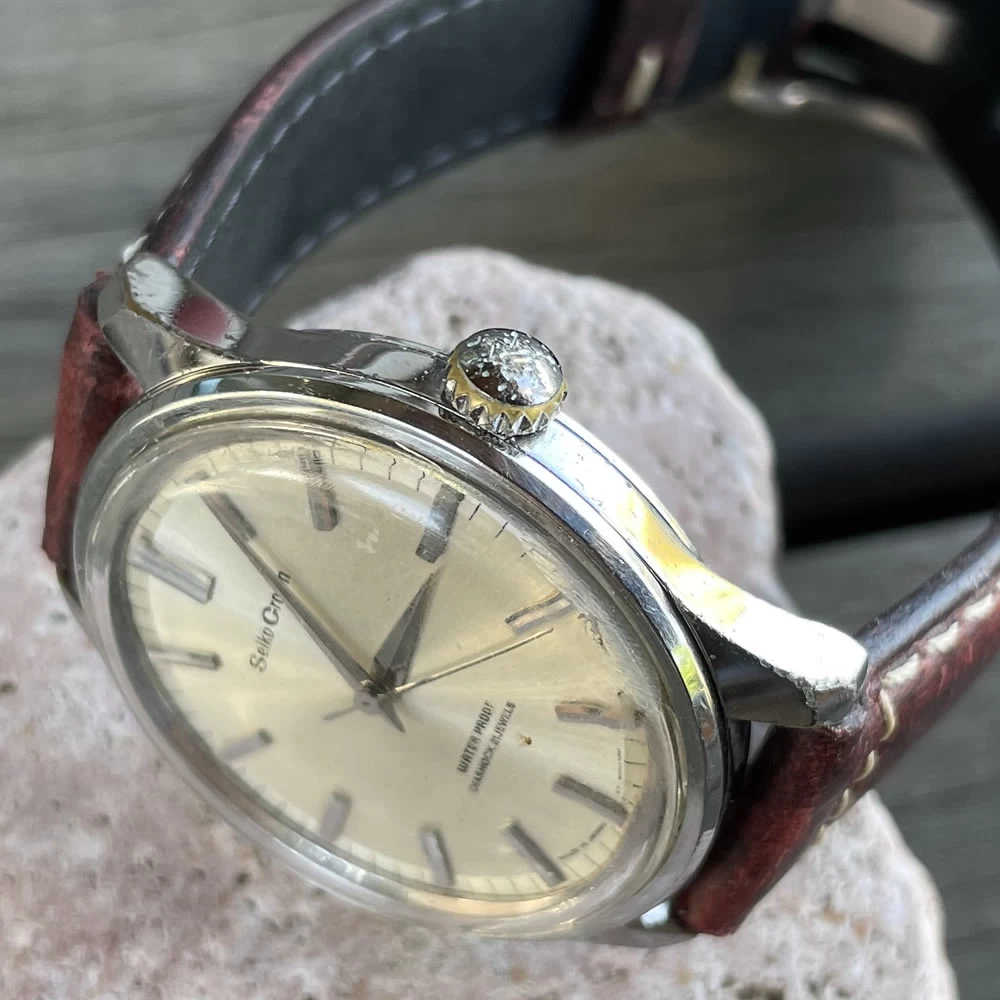 [OH Ready] SEIKO/Seiko Crown/Crown, 57-8000, 21 Stones, Cal.560 Caliber, Mechanical Hand Winding Watch, Seikosha, Suwa Factory, 1964/10 Manufactured Product, Operation Confirmed, Cleaning/Case Polishing/Windproof, Antique Watch, Medium, 3 Hand, Italian Leather Strap