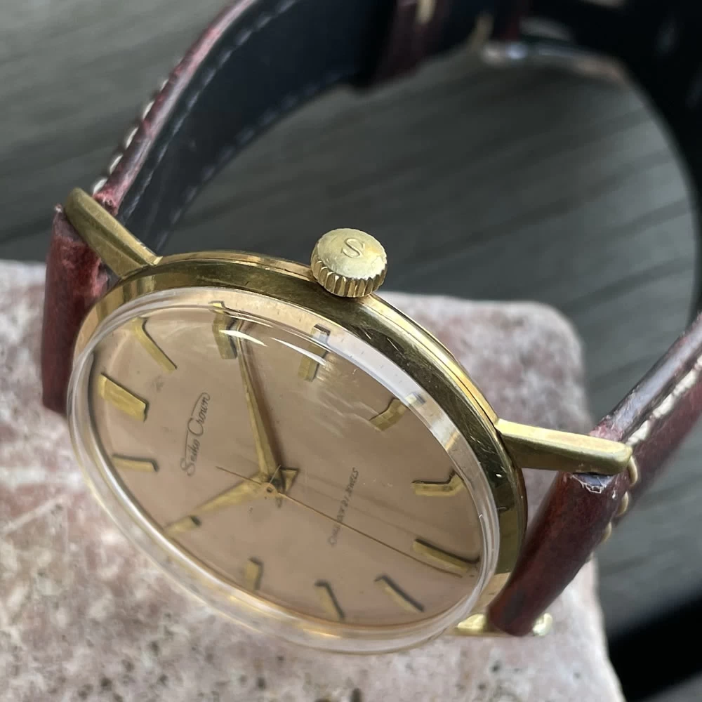 [/Rare Dial] [OH Ready] SEIKO/Seiko Crown/Crown, 21 Stones, Cal.560 Caliber, Mechanical Hand Wound Watch, Seikosha, Suwa Factory, September 1960, Manufactured Product, Operation Confirmed, Cleaning/Case Polished/Windshield Polished, Antique Watch, 3 Hand, Italian Leather Strap Included, J14036-3