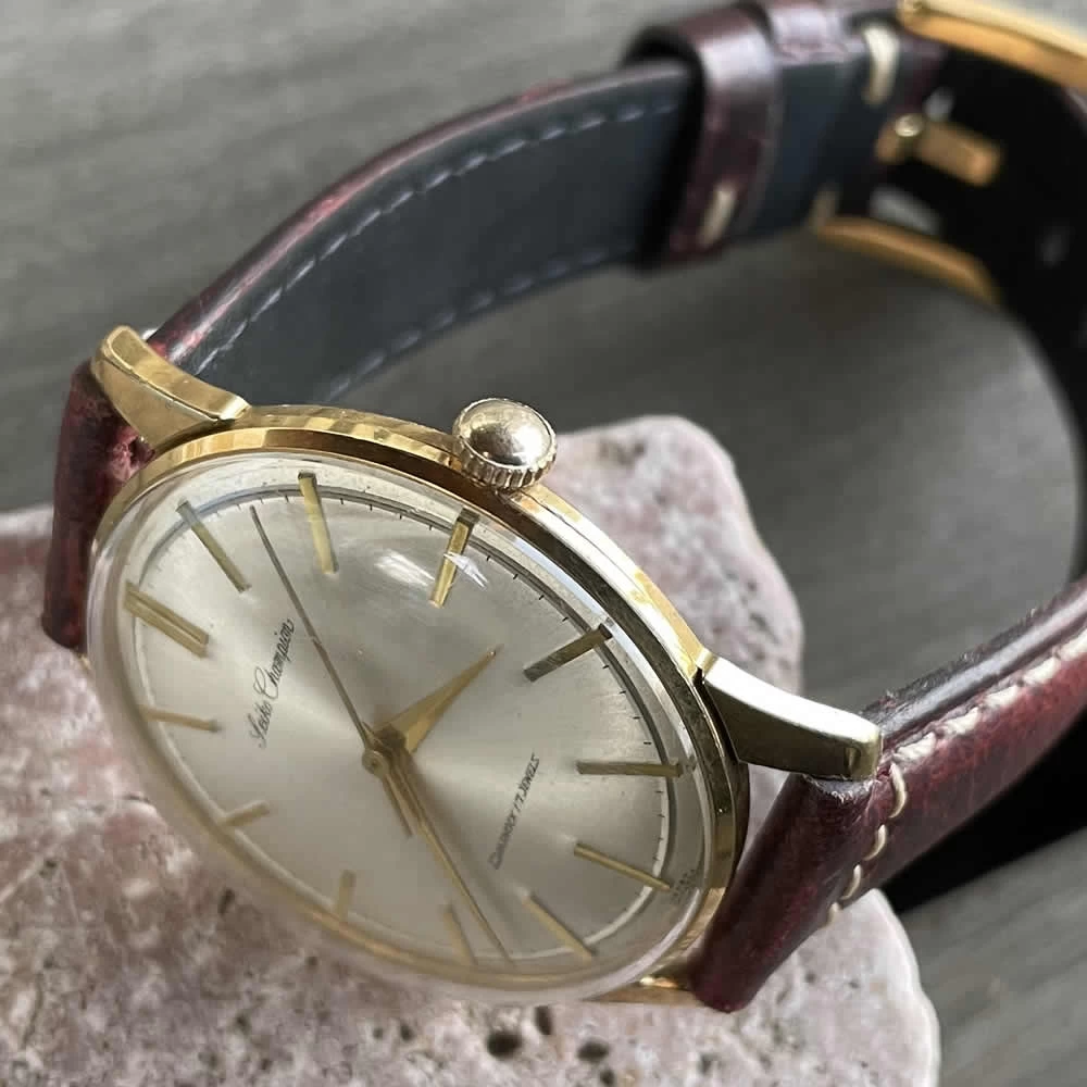 [OH Finished] SEIKO/Seiko Crown Gold 15003 21 Stone Cal.560 Caliber Mechanical Hand Winding Watch Seikosha Suwa Factory 1963 January Manufactured Product Operation Confirmed Cleaning, Case Polish/Windshield, New Replacement Antique Watch, Medium 3 Hand, Italian Leather Strap Included 