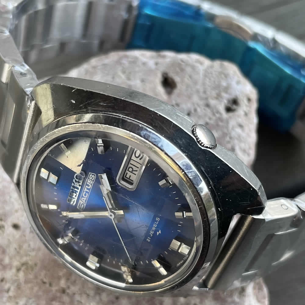 [OH completed] SEIKO/Seiko 5ACTUS/5 Actus 21 Stone Cal.7019 Caliber Mechanical Automatic Seikosha Kameido Factory/SS 1975 March Manufactured Product Operation Confirmed Cleaning/Case, Windshield, Antique Watch, Medium 3-Hand Stainless Steel Strap Watch 