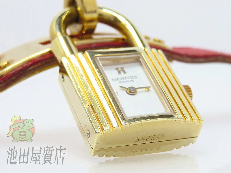 Hermès Kelly Watch KE1.201 GP Courchevel White Dial OZ Engraved (96) AB