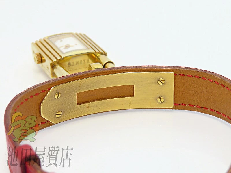 Hermès Kelly Watch KE1.201 GP Courchevel White Dial OZ Engraved (96) AB