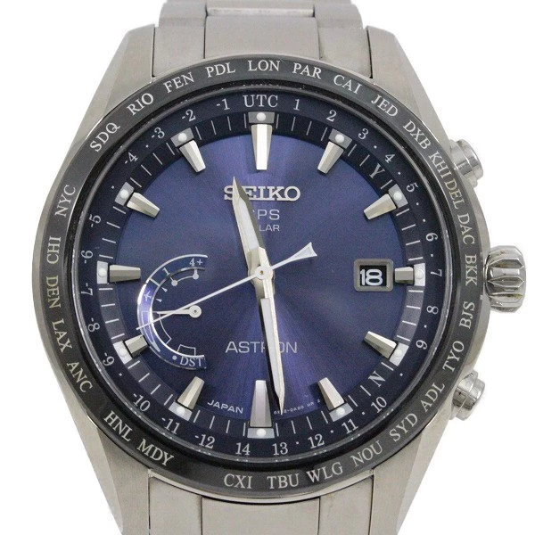SEIKO Seiko Astron 8X Series World Time GPS Satellite Radio Wave Solar Titanium Blue Dial SBXB109/8X22-0AG0-2