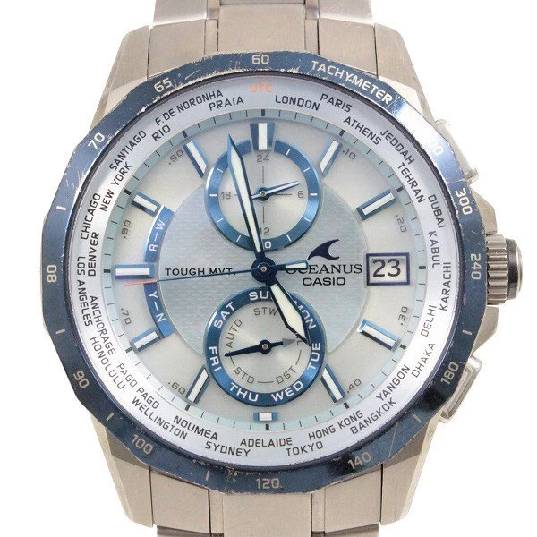 Casio Cyanus Manta Solar Radio Wave Titanium Aquamarine Blue OCW-S2000P-2AJF