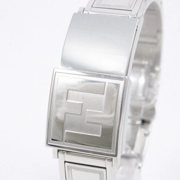 FENDI 5400L Secret Breath Watch Quartz Ladies Diamond Dial Genuine SS Belt