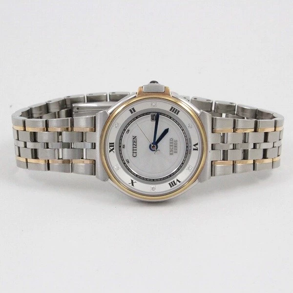 Citizen Exceed Euro Eco-Drive Radio Wave Ladies 6P Diamond Shell Dial ES1036-50A