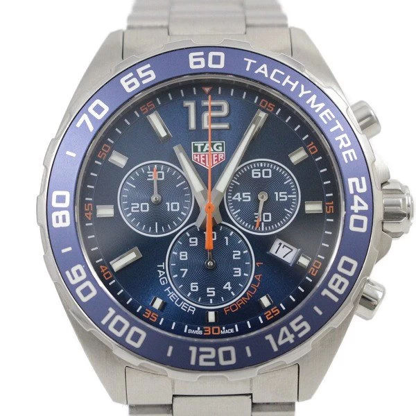 TAG HEUER FORMULA 1 CHRONOGRAPH QUARTZ BLUE DIAL GENUINE SS BELT CAZ1014
