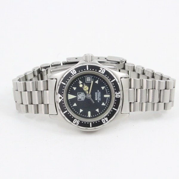 TAG HEUER 2000 QUARTZ LADIES BLACK DIAL GENUINE SS BELT 973.008