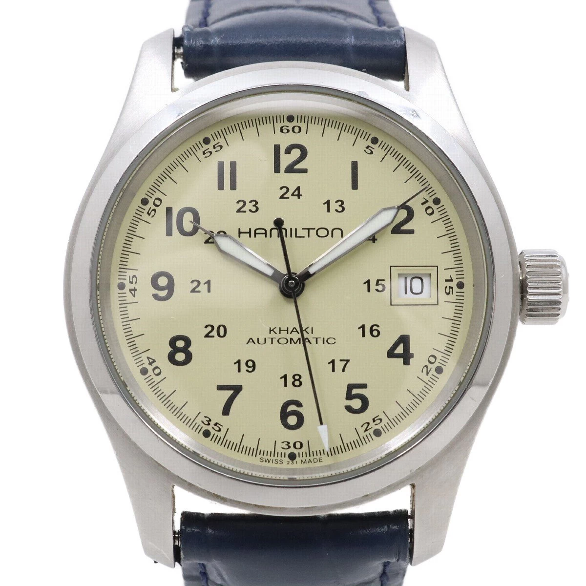Hamilton Khaki Field Automatic Ivory Dial Back Case External Strap H704450