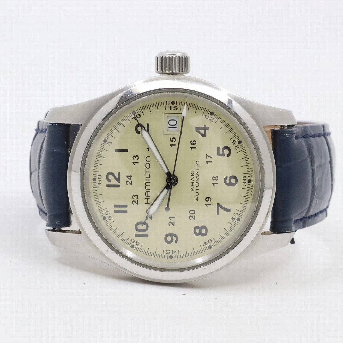 Hamilton Khaki Field Automatic Ivory Dial Back Case External Strap H704450
