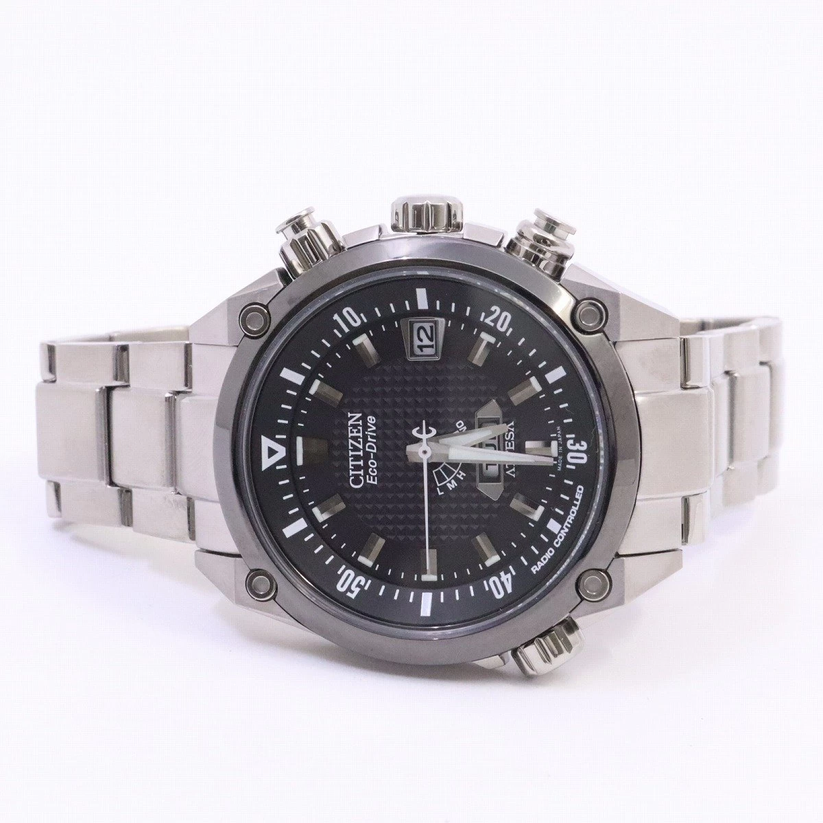 Citizen Atessa Eco Drive Radio Controlled Day Date Titanium Black Dial ATD53-2941