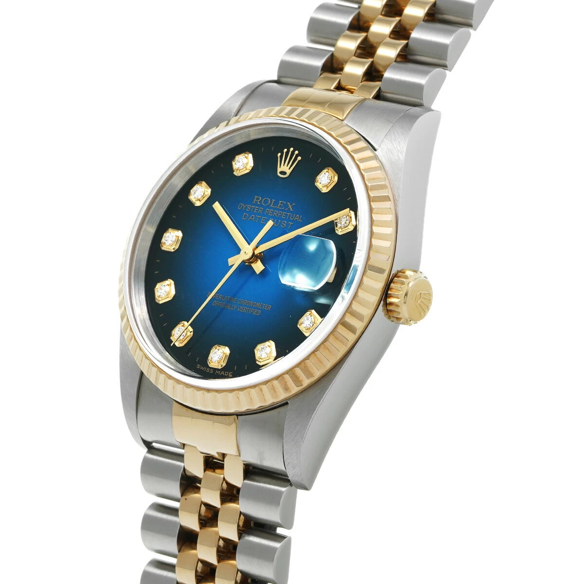  Rolex Rolex Datejust 16233G P number (manufactured circa 2000) blue gradation/diamond 
