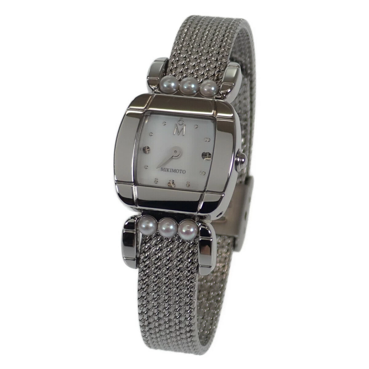 [A Rank] MIKIMOTO Mikimoto Pearl Watch Ladies SS White Shell Dial 6PP Quartz Waterproof 30m [ISEYA]