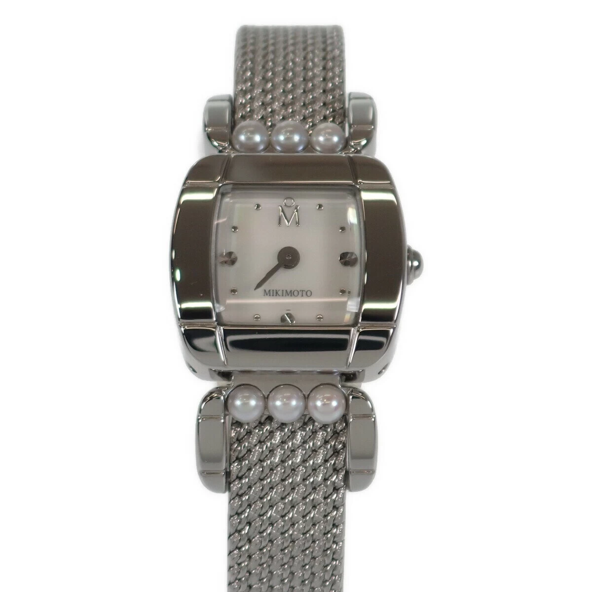 [A Rank] MIKIMOTO Mikimoto Pearl Watch Ladies SS White Shell Dial 6PP Quartz Waterproof 30m [ISEYA]