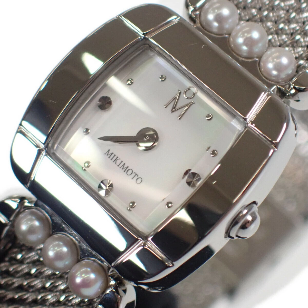 [A Rank] MIKIMOTO Mikimoto Pearl Watch Ladies SS White Shell Dial 6PP Quartz Waterproof 30m [ISEYA]