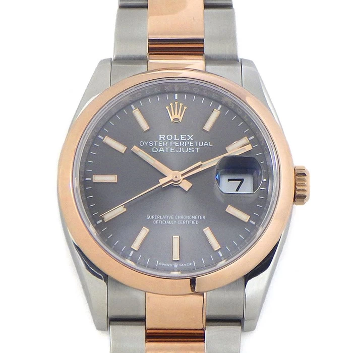  Rolex Rolex Oyster Perpetual Datejust 36 126201 Calendar Roulette Engraved Random Serial Rolesor Slate Grey Sunray Dial Everose Gold (K18PG) SS Self-Winding 