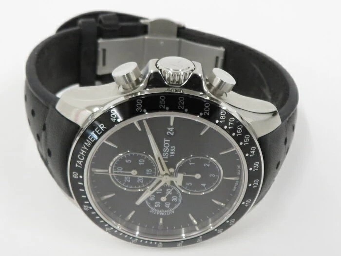 TISSOT Chronograph Automatic SS Leather Black Dial T106427