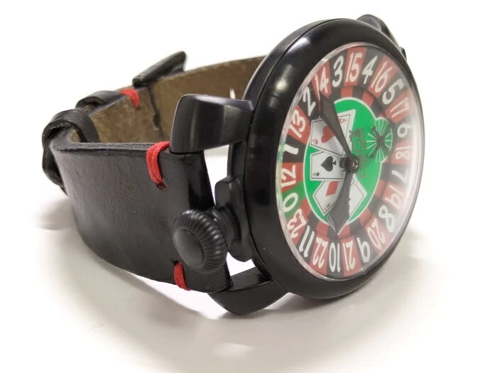 GaGa MILANO Manuale 48 Limited Edition Las Vegas Hand-wound SS Black Green Dial 5012.LV.01S